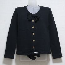 黒リボンカットソーカーディガン