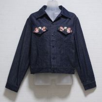 紺イングリッシュローズ刺繍Gジャン【L】