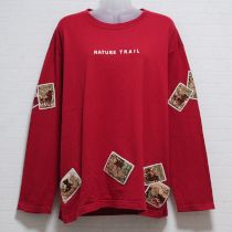 赤カードくまワッペン長Tシャツ【L】