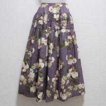 パープル薔薇プリントキルティングスカート
