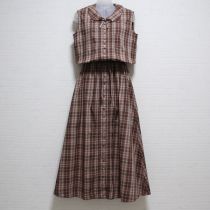 茶系オリチェワンピース