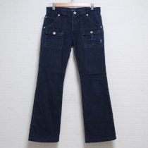 紺鈴蘭刺繍デニムパンツ【M】