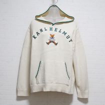 生成ウエスタンベア刺繍フード付きセーター【M】