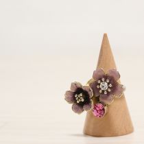 ピンク系花モチーフリング