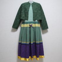 グリーン系キルト刺繍入りジャケット&ワンピース
