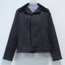 黒系ピコフリルライダースジャケット【M】