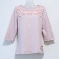 ピンクレース使いカットソー【4(L)】