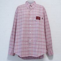 ピンク系オリチェボタンダウンシャツ【M】