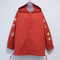 オレンジハンバーガーパッチワークジャケット
