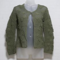 カーキクロッシェカーディガン