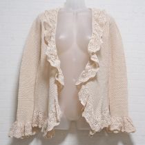 生成クロッシェフリルカーディガン