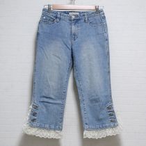 ブリーチレース使いデニムパンツ【M】