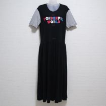 黒×グレーカットソーワンピース
