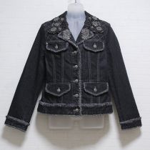 黒モチーフ付きデニムジャケット【3(9号)】