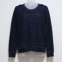 ネイビー花モチーフ薄手カーディガン【3(9号)】
