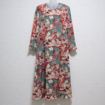 グリーン系和柄ポリワンピース