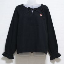 黒トラディショナルテディ刺繍ブラウス