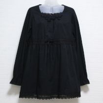 黒花モチーフローンチュニック