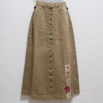 ベージュリボンくまデニムスカート