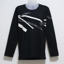黒ロゴリボンプリント長Tシャツ【L】