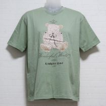 薄荷ギンガムくまTシャツ