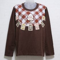 茶たれ耳うさぎワッペン長Tシャツ【L】