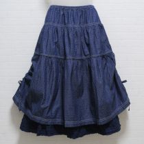 青レイヤーたくし上げスカート