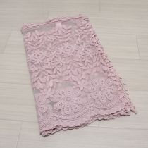 ピンク刺繍レースストール