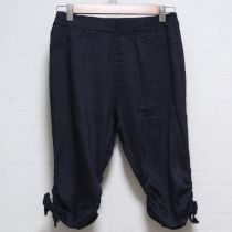 紺リボン付き麻ブレンドパンツ【4(11号)】