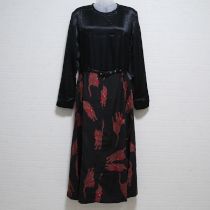 黒ねこプリントワンピース