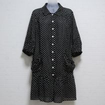 黒水玉麻ブレンドチュニックワンピース【11号】