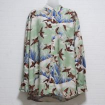 薄荷系すずめプリントシャツ