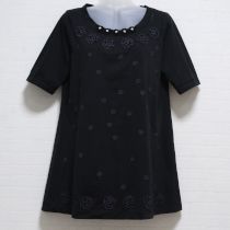 グレーカメリア刺繍カットソーチュニック【3(9号)】