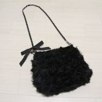 黒フラワーレースショルダーバッグ
