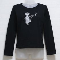 黒縄跳び少女長Tシャツ