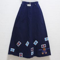 ネイビーダッフルくま刺繍スカート