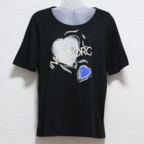 黒ハートプリントTシャツ【11号】