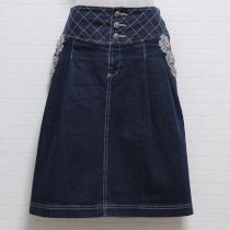 紺モチーフ使いデニムスカート【3(9号)】