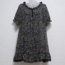 こげ茶小花ペイズリーシフォンチュニックインナー付き