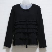 黒段々フリルカットソー