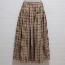 からし×パープルチェックスカート