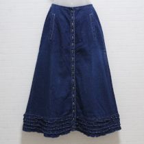 紺裾フリルデニムスカート