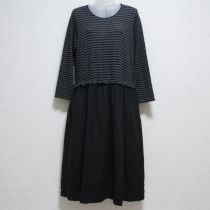 黒系ボーダーコンビワンピース