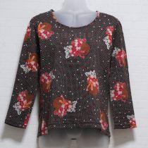 こげ茶花かご長Tシャツ