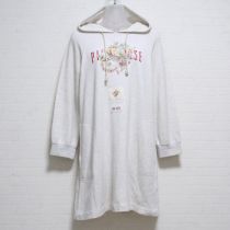 グレー花かごフード付きカットソーチュニック