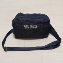 紺ロゴ刺繍2WAYデニムポシェット