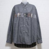 グレー系チェック使いダンガリーシャツ
