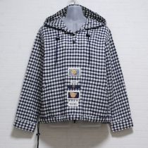 紺系チェックくまワッペンネルプルオーバー