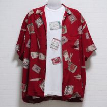 赤タバコ缶プリントアロハ&Tシャツ