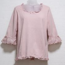 ピンクローンフリルカットソー【L】